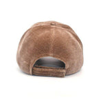 Aili's Corner designer velour caps in a soft brown color with an adjustable back strap