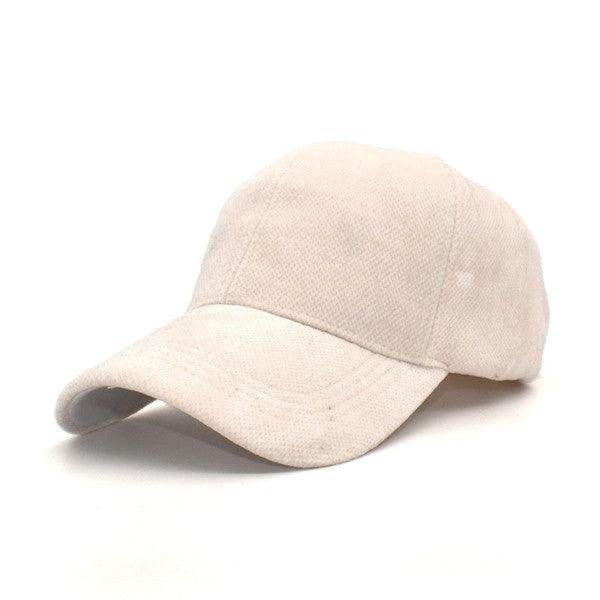 Aili's Corner designer velour caps in beige with a classic curved brim for stylish women