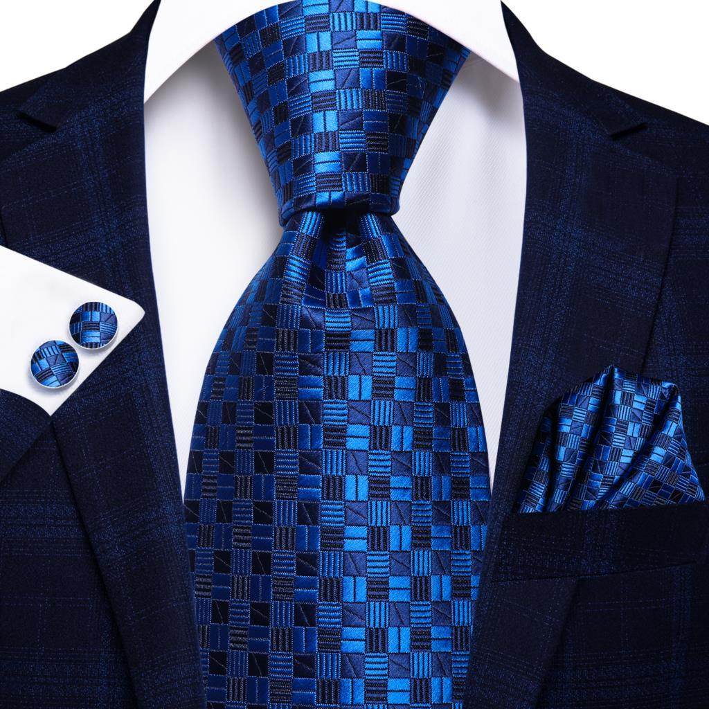 Blue designer wedding ties for men with a stylish patterned design suitable for formal occasions
