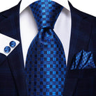 Blue designer wedding ties for men with a stylish patterned design suitable for formal occasions