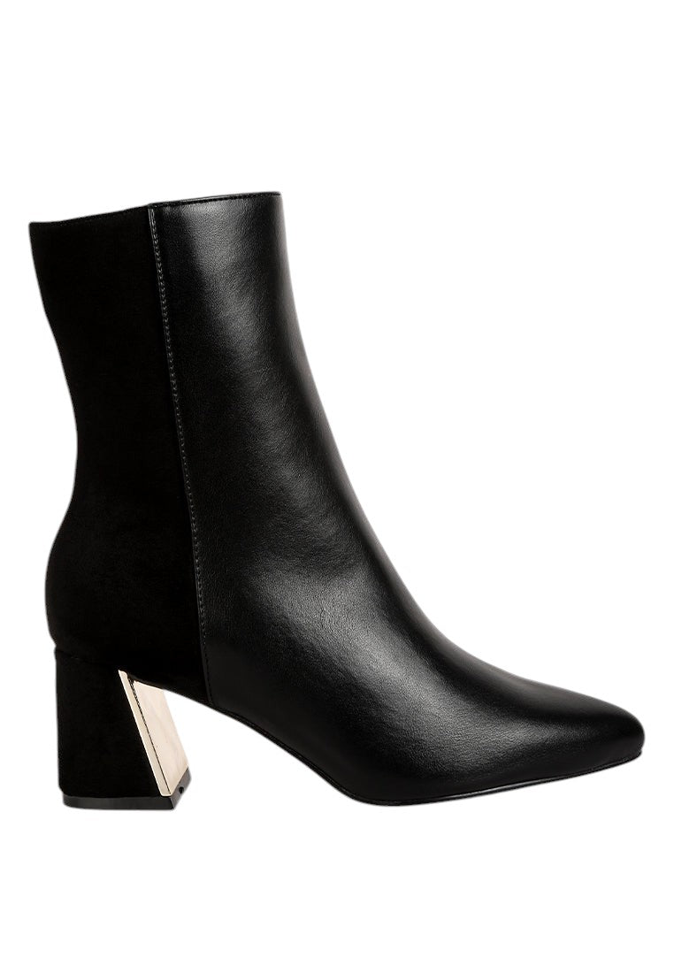 Desire Suede Back Panel High Ankle Boots