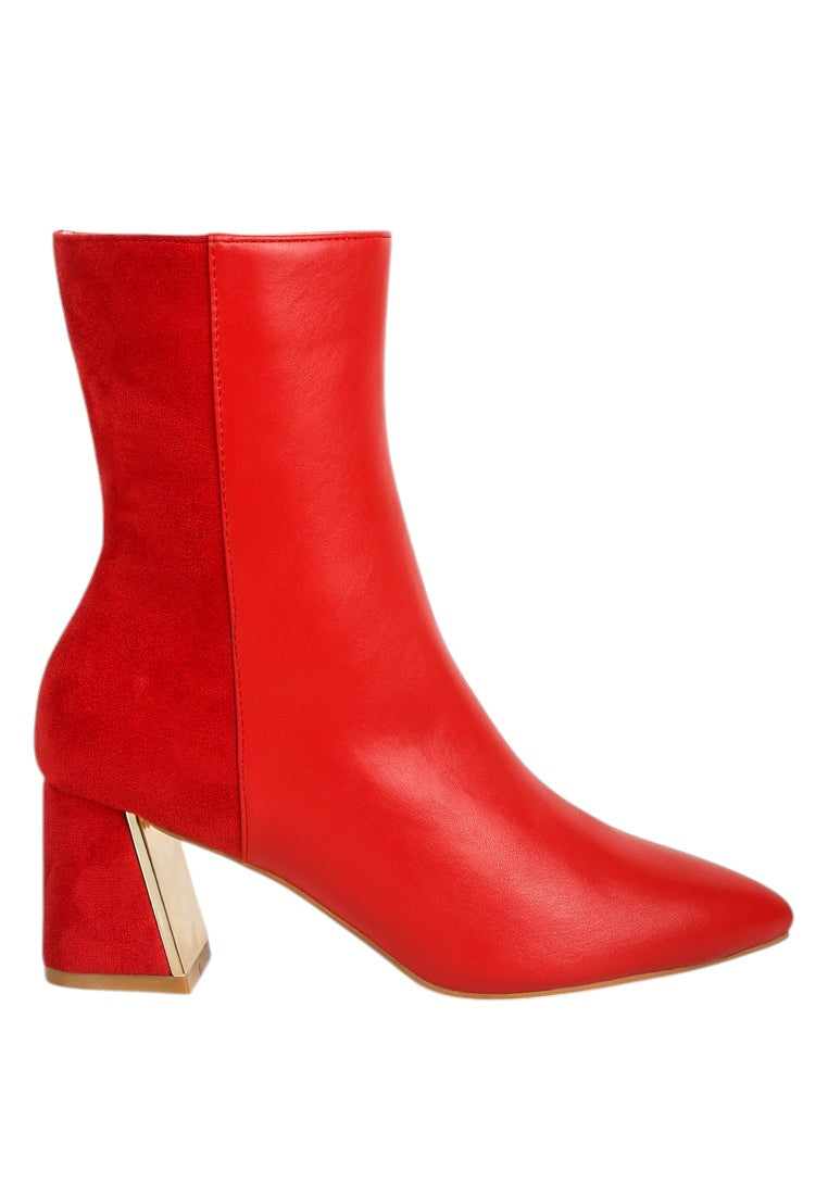 Desire Suede Back Panel High Ankle Boots