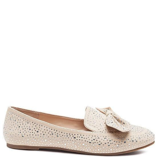 Women's Shoes - Flats Dewdrops Embellished Casual Bow Loafers
