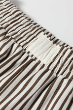 Stripe Pocketed Elastic High Waist Pants
