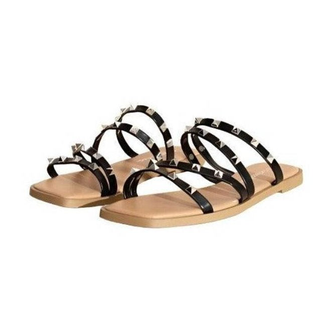 Strappy Stud Flat Slides - VacationGrabs