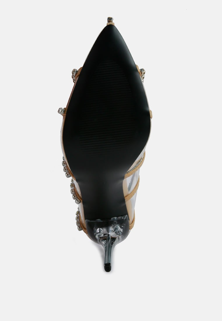 Escarpins à talon aiguille transparent Diamante