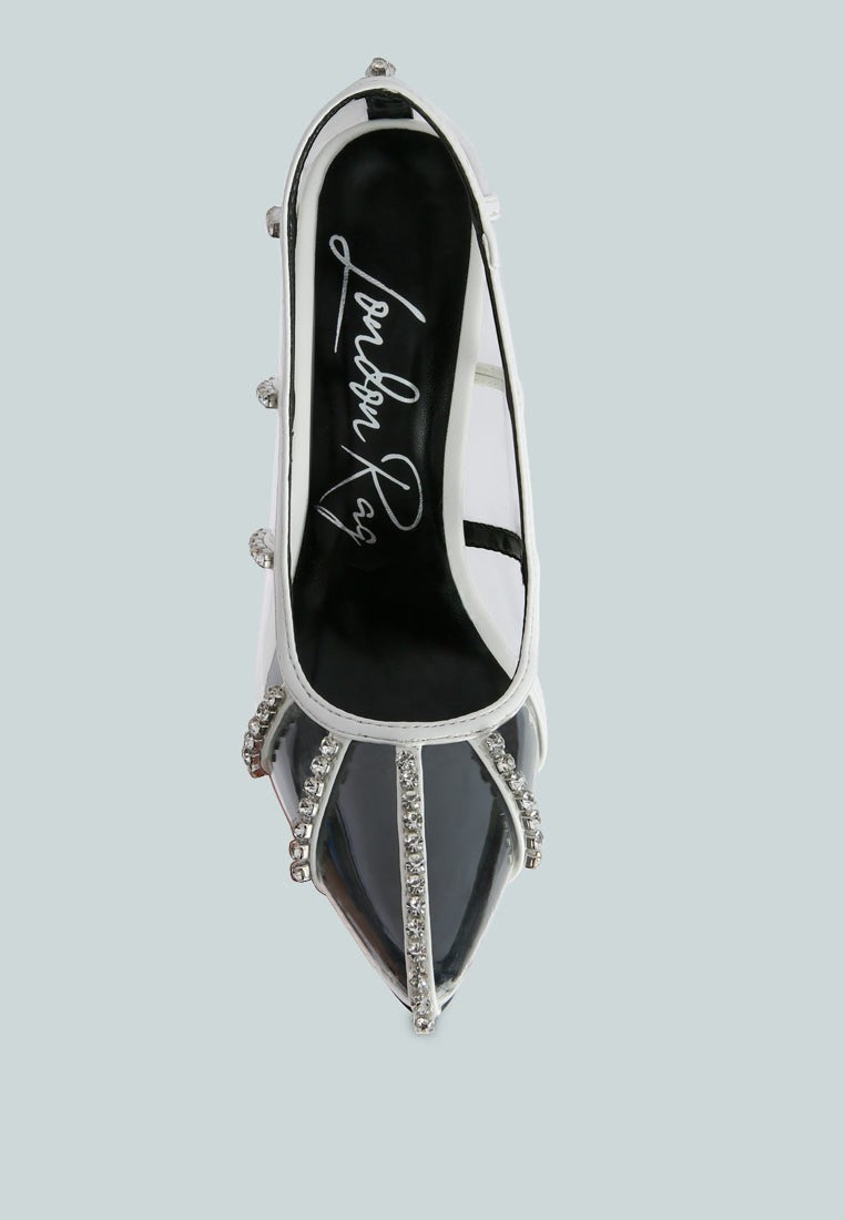Escarpins à talon aiguille transparent Diamante