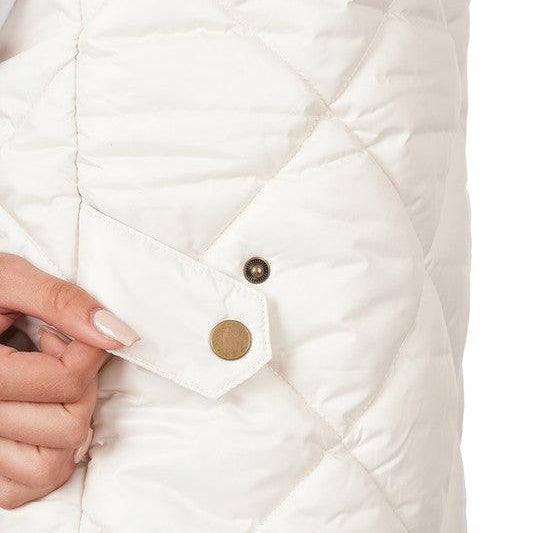 Women's Coats & Jackets Diamond Quilted Zip Front Vest