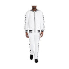 Men's White Diamond Tape Track Set - VacationGrabs