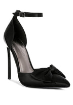 Dingles High Heeled Satin Bow Sandals