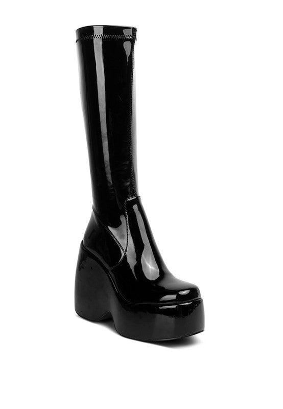 Women's Shoes - Boots Dirty Dance Patent High Platfrom Calf Boots