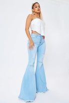 Women's Jeans Distressed Flare Jeans light Stone