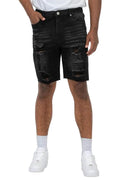 Distressed Stretch Denim Shorts - VacationGrabs