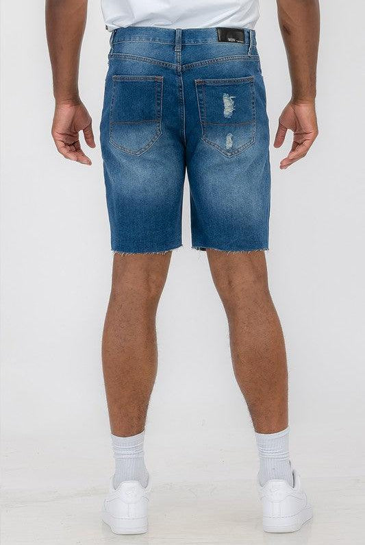 Men's Shorts Distressed Stretch Denim Shorts