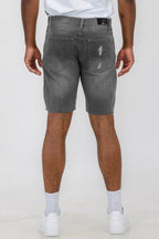 Distressed Stretch Denim Shorts - VacationGrabs
