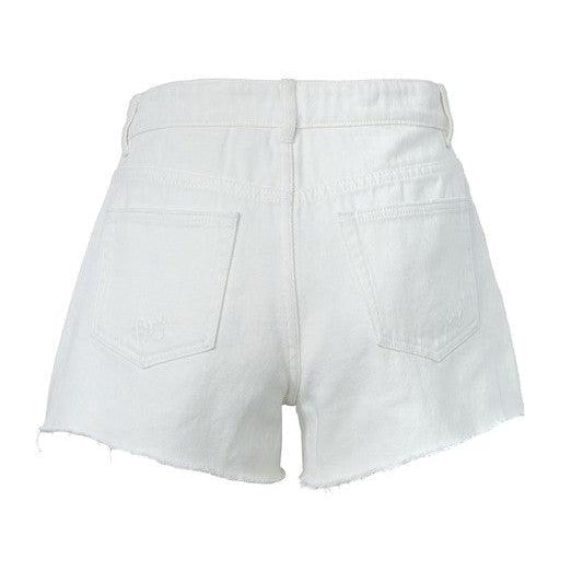 Women's Shorts Distressed White Denim Jean Shorts