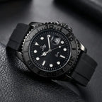 Dapper Watches men's black quartz in a watch, stylish dive design
