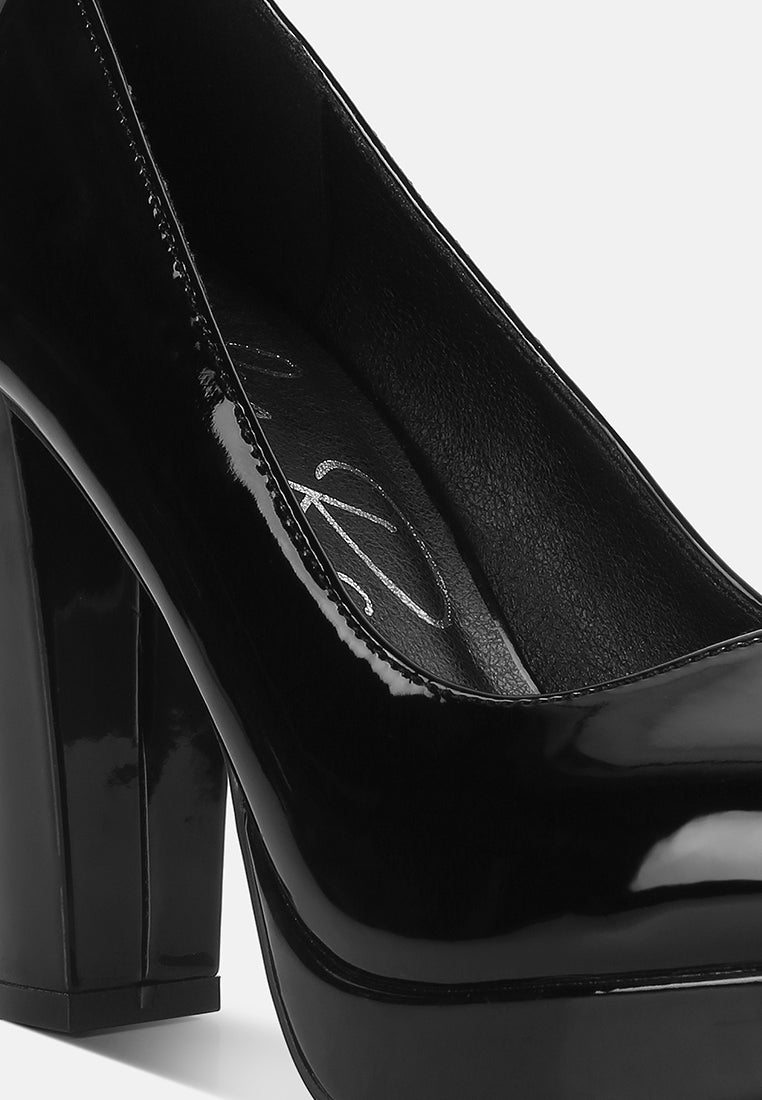 Dixie Patent Faux Leather Pump Sandals