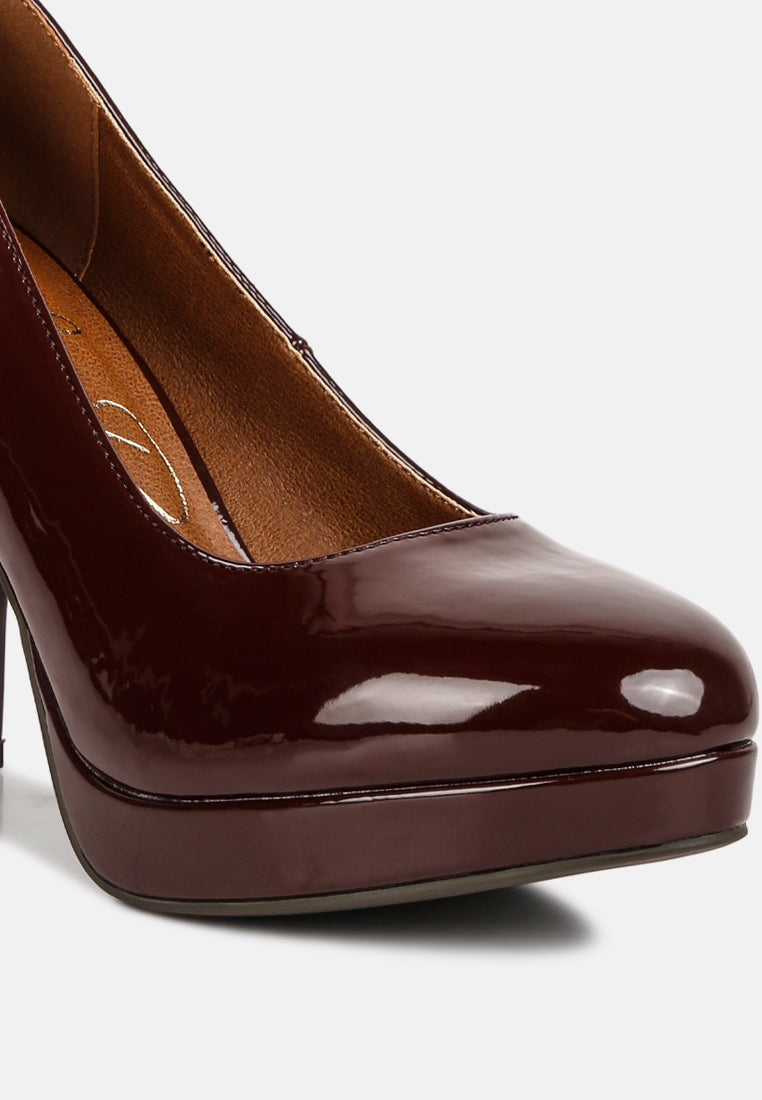 Dixie Patent Faux Leather Pump Sandals