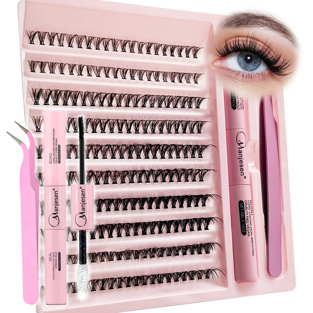 DIY lash extension kit with 200 lash clusters and bonding glue (photo 1 of 9)