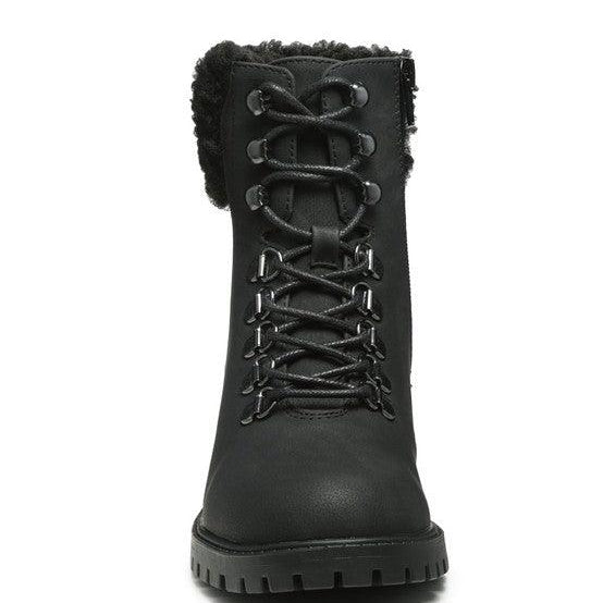 Women's Shoes - Boots Dolon Lace-Up Fur Collared Ankle Boot