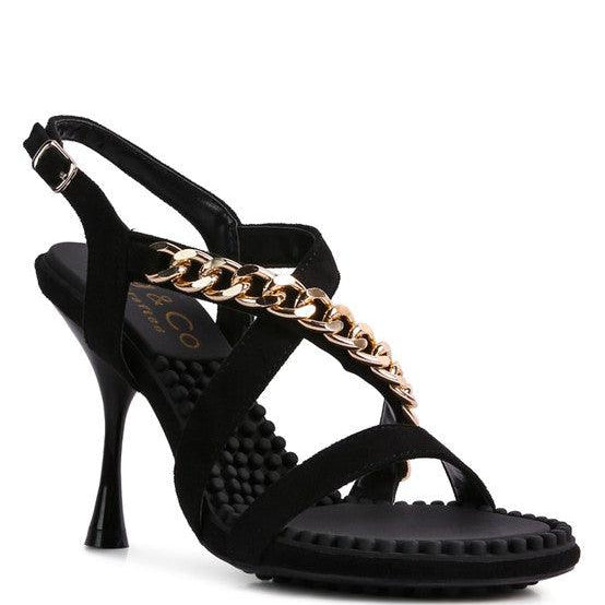 Women's Shoes - Sandals Domeda Metal Chain Mid Heel Sandal