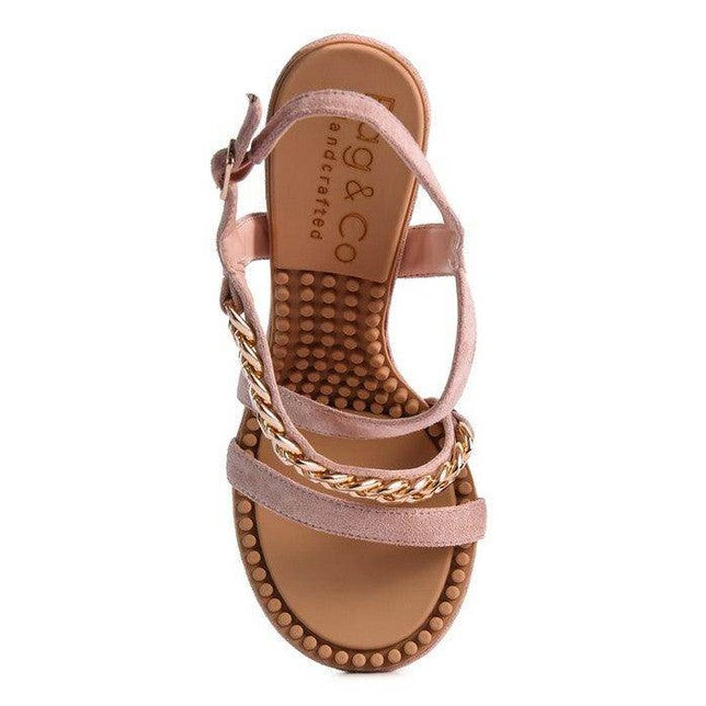 Domeda Metal Chain Mid Heel Sandal - VacationGrabs