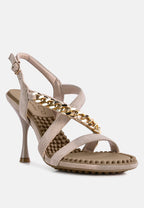 Domeda Metal Chain Mid Heel Sandal