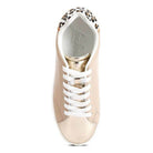Dory fashion sneakers in beige with leopard print accents and classic lace-up design