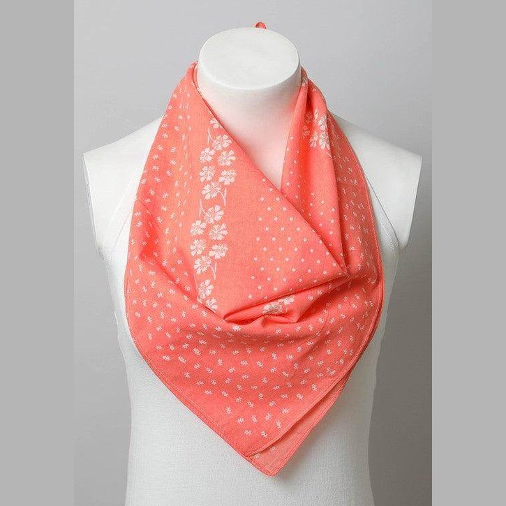 Dot and Floral Border Bandana Scarf - VacationGrabs
