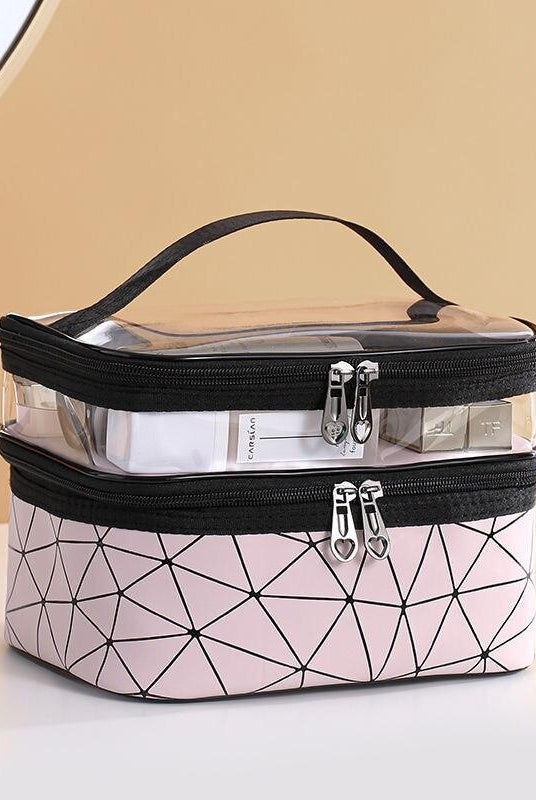 Travel Essentials - Toiletry Bags Double-Layer Cosmetic Bag Artist Multi-Functional Storage...