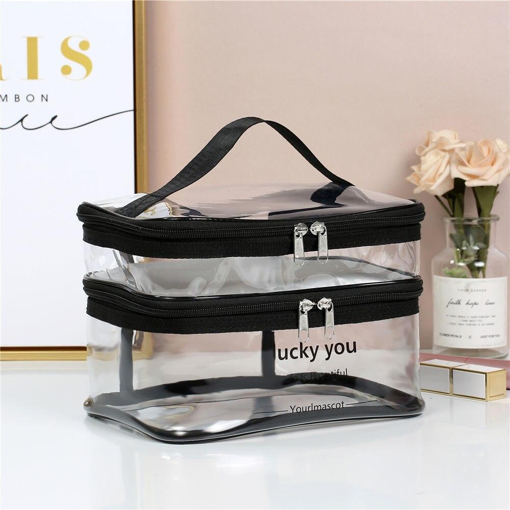 Travel Essentials - Toiletry Bags Double-Layer Cosmetic Bag Artist Multi-Functional Storage...