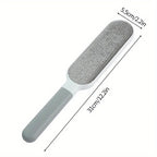Double-sided pet hair remover brush in gray for easy cleaning