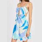Double Tie Mini Printed Dress - VacationGrabs