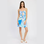 Double Tie Mini Printed Dress - VacationGrabs