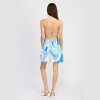 Double Tie Mini Printed Dress - VacationGrabs