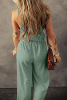 Jumpsuits & Rompers Drawstring Wide Strap Wide Leg Overalls