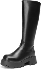 DREAM PAIRS Knee High Platform Chunky Boots for Women – front view