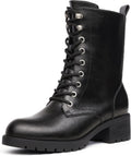 DREAM PAIRS Lace-up Combat Boots Mid-calf Military Winter Boot for Women – pair view