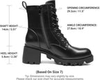 DREAM PAIRS Women's Ankle Boots Lace Up Combat Booties – back view