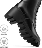 DREAM PAIRS Women's Ankle Boots Lace Up Combat Booties – close-up upper detail