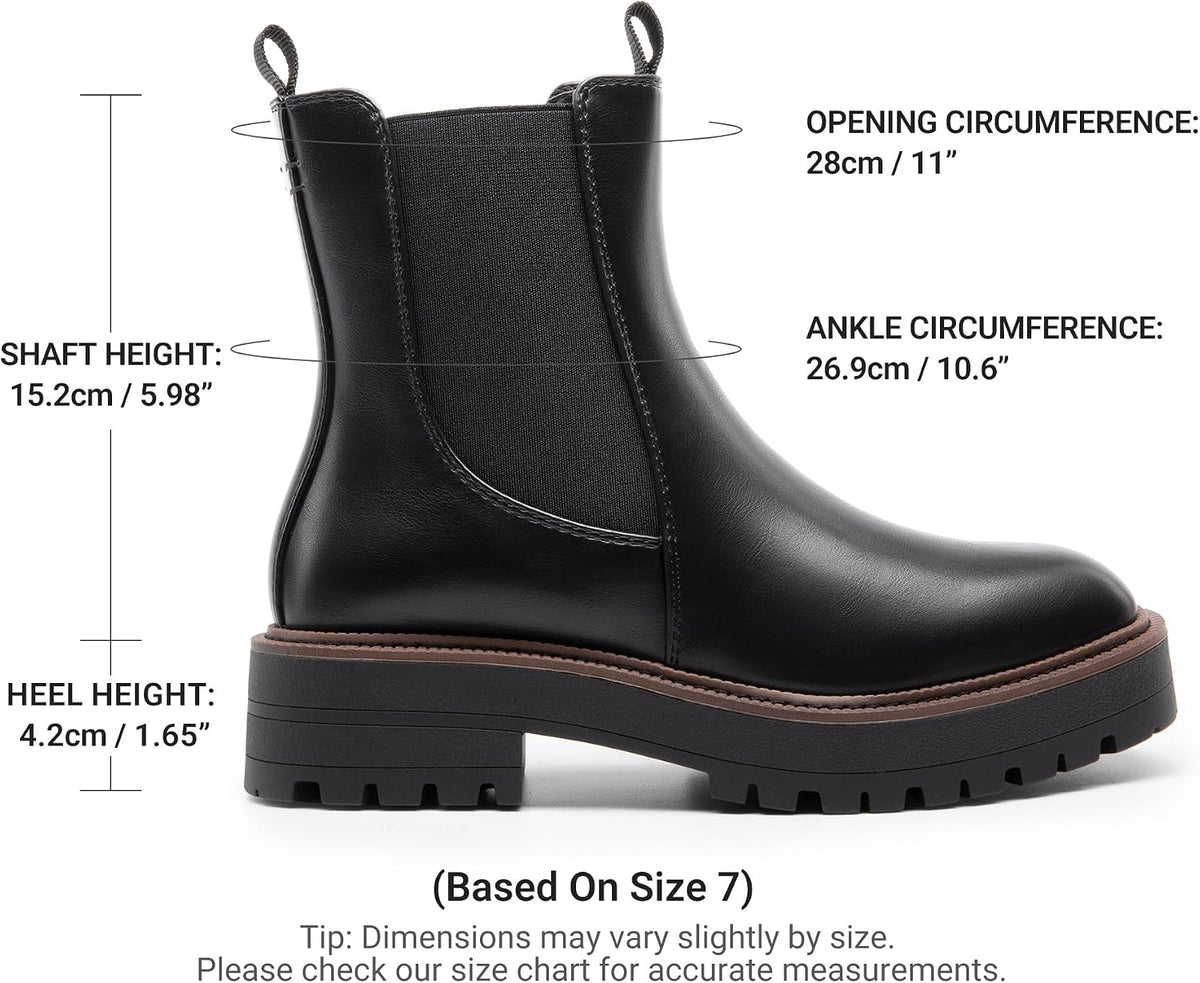 DREAM PAIRS Women's Chelsea Ankle Boots Booties – back view