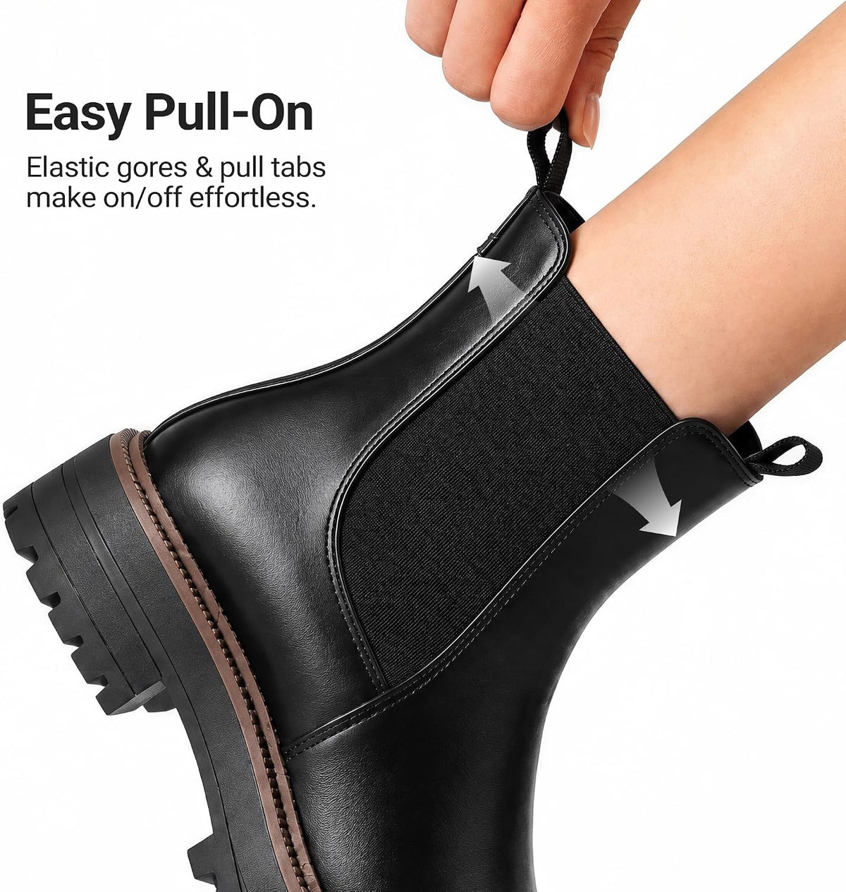 DREAM PAIRS Women's Chelsea Ankle Boots Booties – sole and heel detail