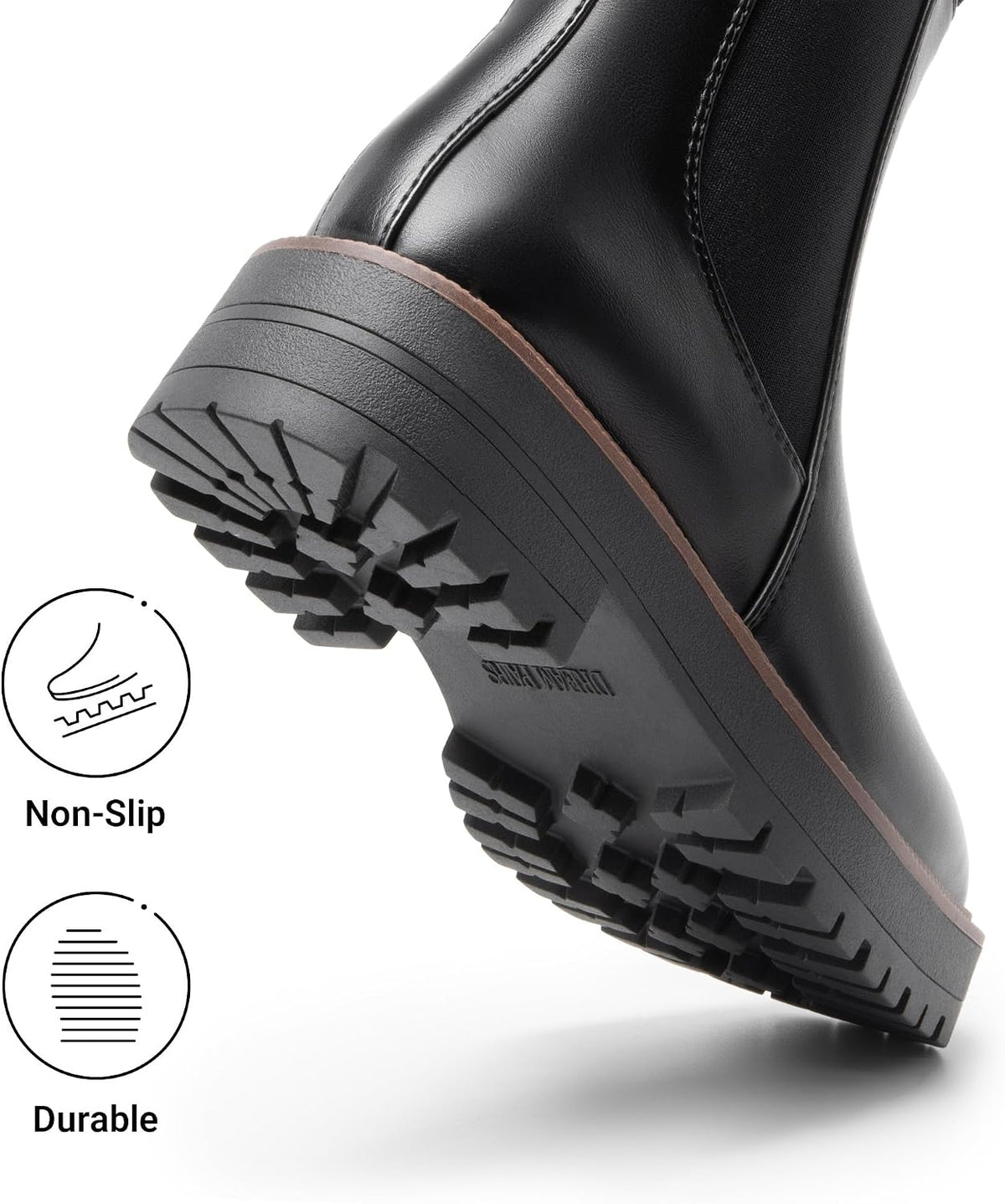 DREAM PAIRS Women's Chelsea Ankle Boots Booties – close-up upper detail