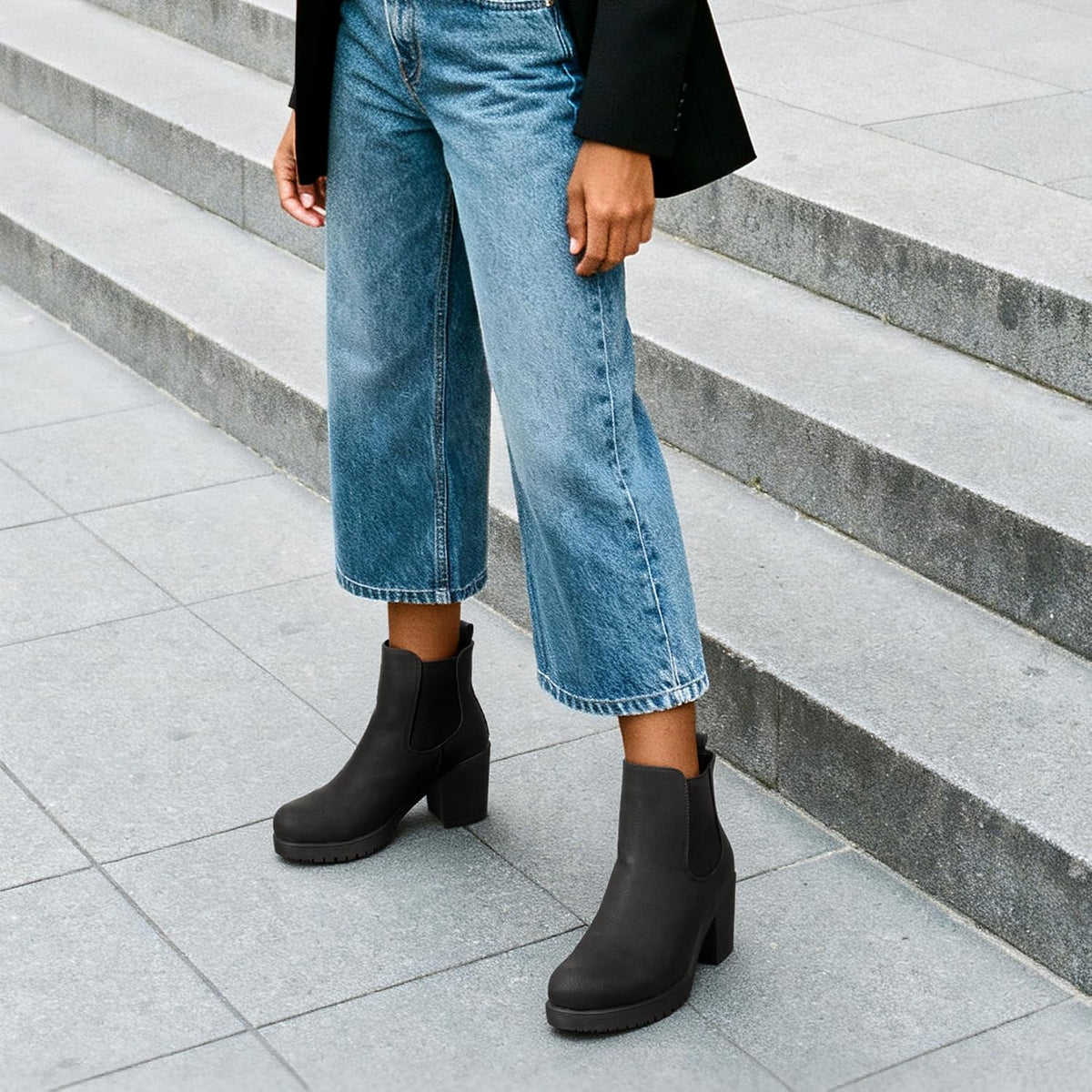 DREAM PAIRS Women's Chelsea Ankle Boots Fall Booties Shoes – side profile