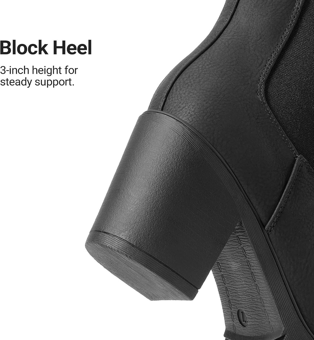 DREAM PAIRS Women's Chelsea Ankle Boots Fall Booties Shoes – close-up upper detail