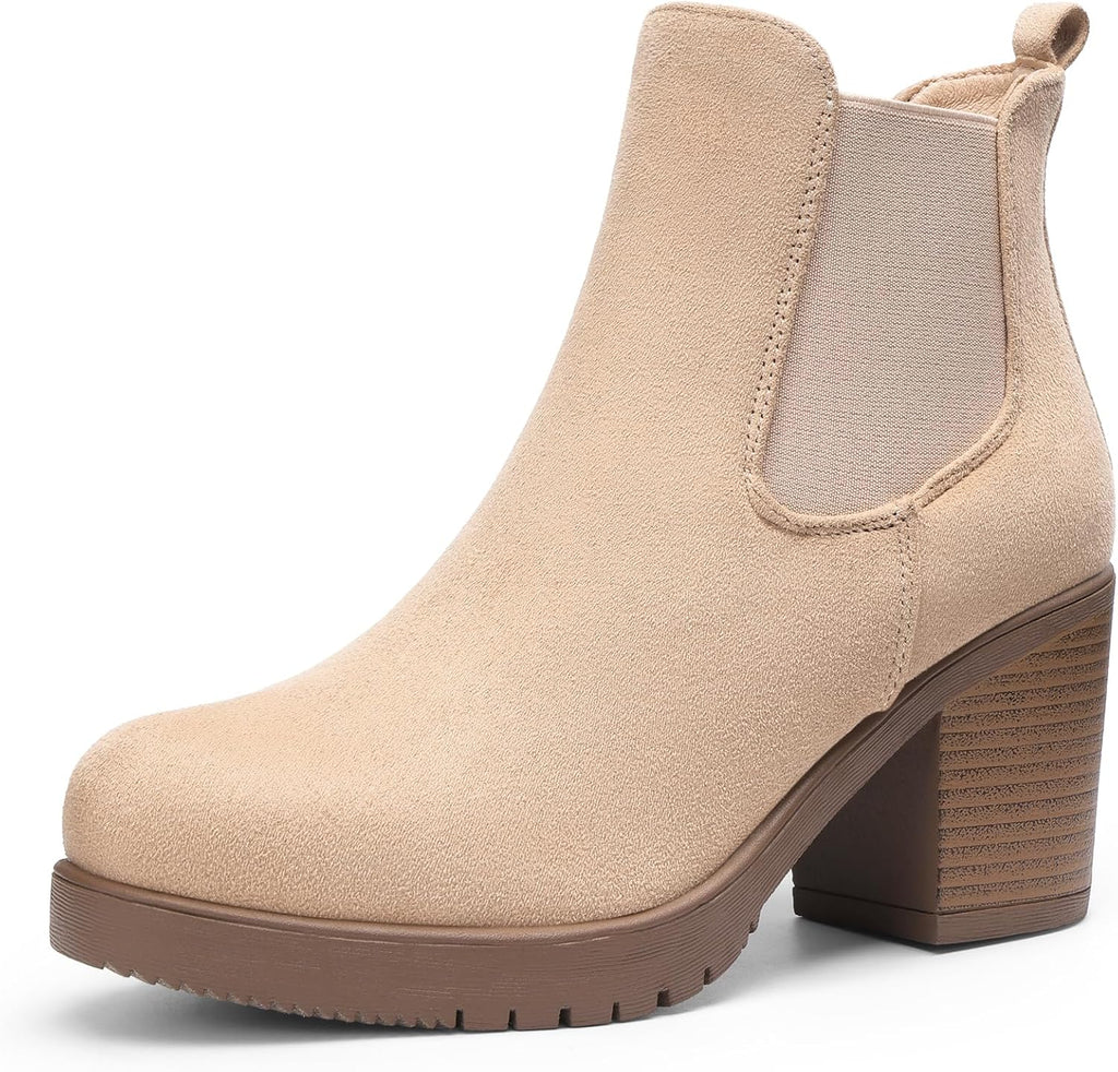 DREAM PAIRS Women's Chelsea Ankle Boots Fall Booties Shoes – toe close-up
