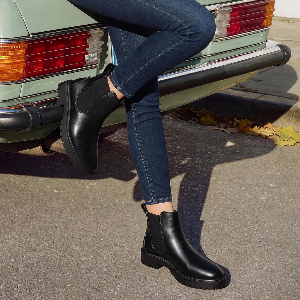 DREAM PAIRS Women's Chelsea Ankle Boots Shoes – back view