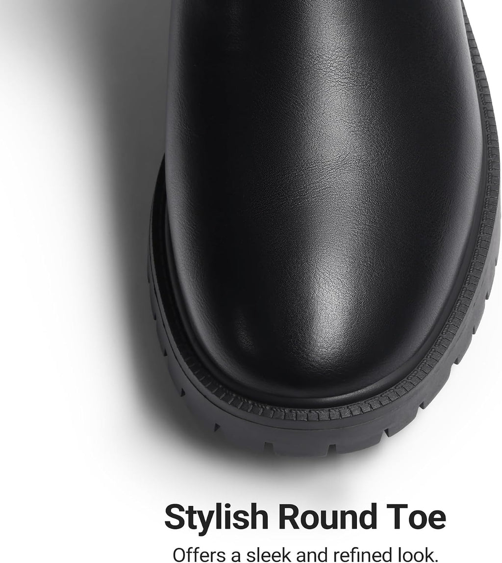 DREAM PAIRS Women's Chelsea Ankle Boots Shoes – close-up upper detail