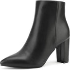 DREAM PAIRS Women's Chunky Heel Ankle Booties – front view